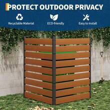 Hodeffior Set Of 2 Wooden Privacy Fences, 98x125cm, Outdoor Privacy Screens With Easy, Trenchless Installation, Privacy Screen For Garden, Patio, Bins, Pool Equipment & Air Conditioners - 自然的 - 查看 5