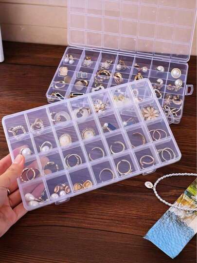1pc Multi-Purpose Transparent Box Plastic Empty Storage Box, Used For Storing Earrings, Rings, Jewelry, Nail Art, Nail Tools, Nail Accessories, Jewelry Decoration And Storage. Gifts For Women Sun Travel Cool Back To School