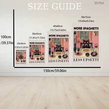 这款黑色猫咪图案帆布艺术海报，配以“多吃意面，少后悔！”的标语，是现代风格的墙面艺术装饰画，灵感源自意大利托特利亚诺（Totelliano）的意面餐厅装饰画，适合卧室、客厅、办公室、书房、浴室、厨房、走廊、宿舍、公寓等场所的墙面和家居装饰。也是馈赠朋友的理想礼物。 - 彩色 - 查看 5