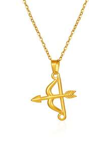 1 Mặt dây chuyền hình cung tên bằng thép không gỉ mạ vàng 18K kiểu dáng Châu Âu và Mỹ, mặt dây chuyền hình cung tên đơn giản dành cho nữ, trang sức đeo hàng ngày và dự tiệc. - Dây chuyền mặt dây hình cung tên - Xem 8