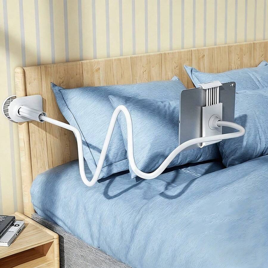 Giá đỡ điện thoại và máy tính bảng xoay 360° đa năng - Giá đỡ cổ ngỗng linh hoạt với kẹp kép và đế xoắn ốc, thiết kế chống trượt, phù hợp với điện thoại thông minh, máy tính bảng và máy đọc sách điện tử từ 4-12 inch - Tương thích với iPhone, sử dụng tại nhà và văn phòng. - Giá đỡ điện thoại và máy tính bảng - Xem 1