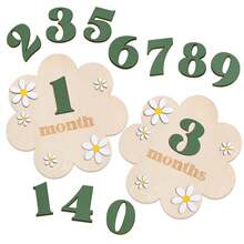 Baby Monthly Milestone Cards, Wooden Milestone Markers With Floral Photo Props For Baby Announcements And Milestones, Unisex Newborn Boy Girl Gift - Multicolor - View 6