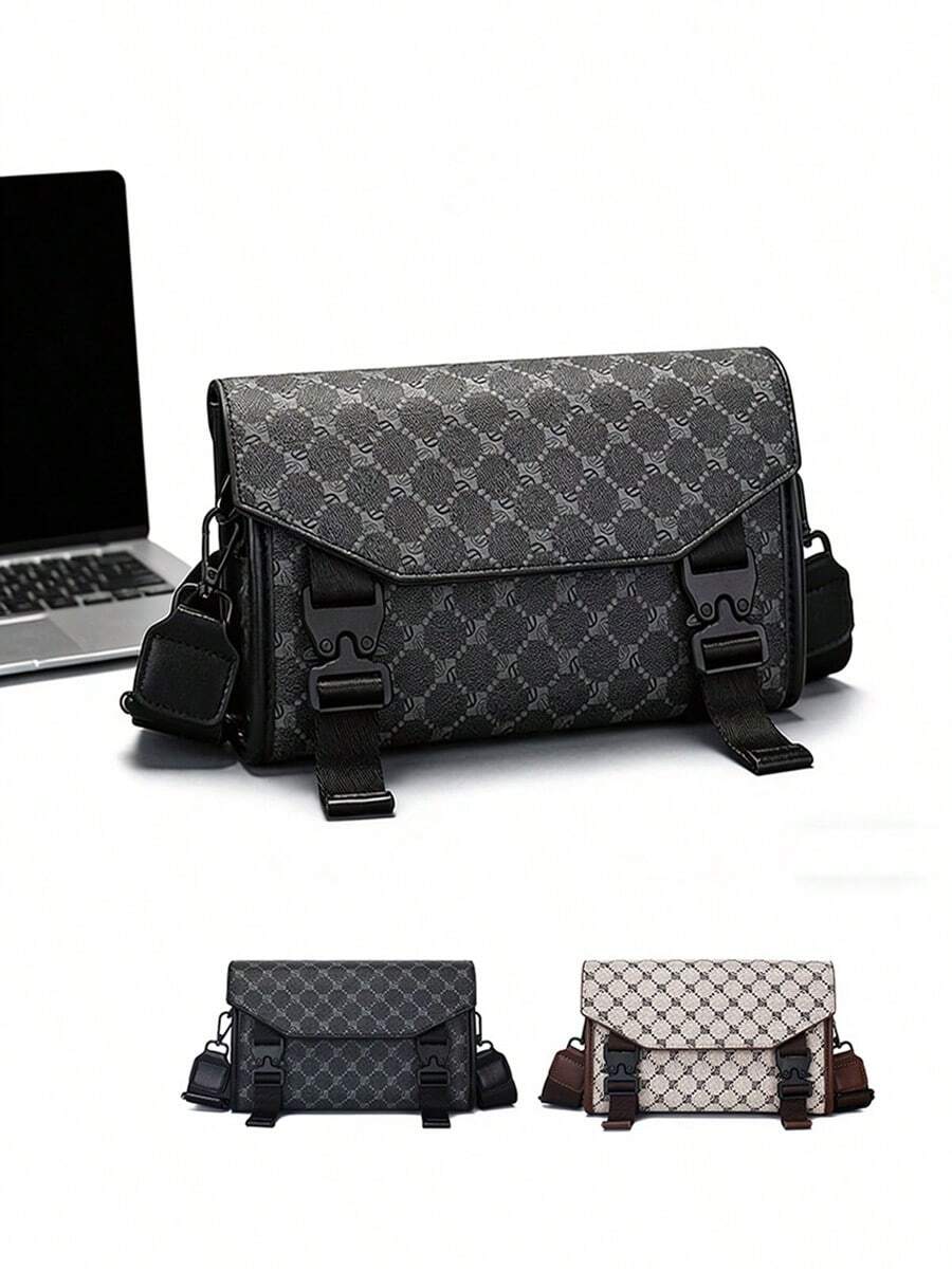 男士商务邮差包，休闲信封式单肩包，简约复古斜挎包 - 彩色 - 查看 1