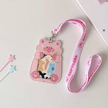 卡通动物长绳挂绳卡套。学生公交卡/地铁卡袋。观星造型小卡片展示盒。透明证件卡袋。可爱餐卡套，带挂绳。 - 卡通動物 - 查看 10