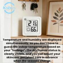 White Temperature & Humidity Monitor, Comfort Display, High Precision, Easy-To-Read LCD Screen, Auto Shut-Off, Durable ABS Material, Suitable For Home And Office Use - Applicable To 100 Scenarios - View 10