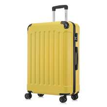 YONSLY Hard Shell Suitcase 16/20/24/28 Inches With 4 360° Wheels Sturdy Double Zipper Combination Lock Mesh Pocket Soft Rubber Handle Travel Suitcase - 黃色 - 查看 12