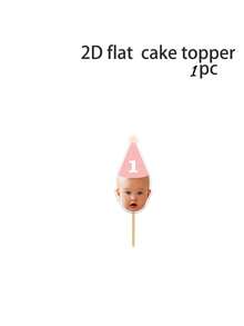 6pcs Personalized Face Cupcake Picks, Personalized Birthday Cake Toppers Featuring, Custom Face Photos,Customizable For Any Age! ,Milestone Happy Birthday Party Decorations, First Birthday Anniversary Party Supplies, Birthday Celebration Cake Accessories, These Unique Cake Flags Serve As The Perfect Decoration For Birthday Parties - Multicolor - View 8