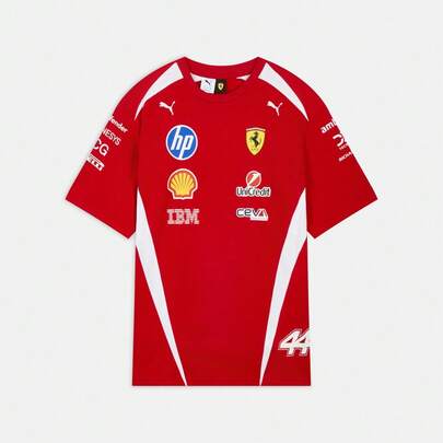 Puma 男女通用法拉利短袖T恤，针织无领短袖T恤 71382744