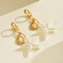 A Pair Of Ocean Vacation Niche Light Luxury High-End Sense Earrings Personalized Starfish Earrings Suitable For Women Daily Wear - Gold - View 7