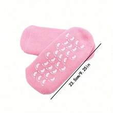 1双女士柔软凝胶袜，含精油足膜，滋润修复凝胶袜，SPA足疗专用，干裂脚后跟护理袜，保护脚后跟 - 純色 - 查看 6