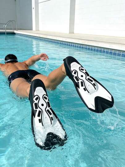 Vây bơi ngắn lưỡi unisex, nhẹ, dễ mang theo, thích hợp cho hồ bơi, bãi biển, lặn và các môn thể thao dưới nước.