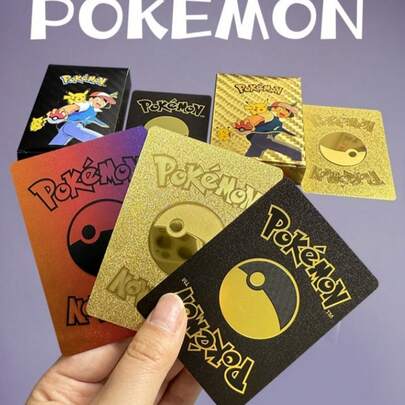  55/10pcs High-End Pokemon Vmax Cards, Anime Game Cards, Battle Cards, Creative Small Gifts, Holiday Decorations, Birthday Party Supplies, Birthday Gifts, Art Crafts Decorations, Fnaf, Ronaldo, Anime Items, Anime, Ronaldo, Games (Random Delivery)