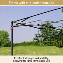 Gazebo Plegable Portátil con Bolsa de Transporte, Toldo para Exteriores Fácil de Montar, Alta Resistencia al Agua y Protección UV, para Patio, Jardín y Patio Trasero - beige - Ver 3