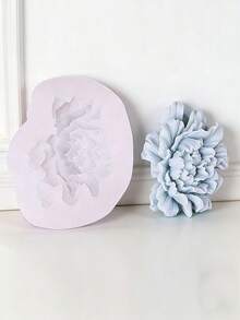 1pc Flat Peony Flower Silicone Candle Mold, Lotus & Rose Silicone Candle Mold - A-White - View 3