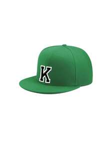 1 件装 时尚儿童嘻哈帽 学生 A-Z 字母可调节后扣帽 户外休闲遮阳帽 骨白色 8-16岁 - 綠色 - 查看 7