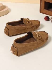 1 双婴儿经典平底鞋，时尚英式乐福鞋，春/秋 - 棕色 - 查看 4