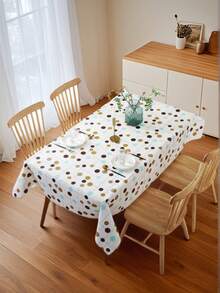 PVC [Plastic Material] Non-Woven Fabric Green Bamboo Leaf Pattern Tablecloth, Thin Style, Waterproof And Oil-Proof, Easy To Clean. Suitable For Decorating Tabletops And Holiday Party Decorations. - Multicolor - View 4