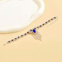 1件装时尚婚礼全水晶脚链，女士派对及沙滩脚链 - 腳鍊 - 查看 4