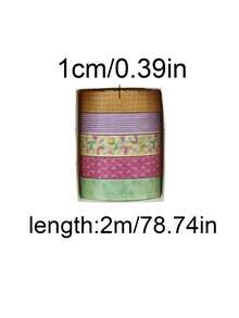 5 Rolls/Box Of Bobo Gummy Series Creative Washi Tape Set, Various Star, Moon, And Plant Floral Pattern Decorative Tapes, Used For Scrapbook Decoration, DIY Journaling, And Gift Wrapping Decoration, A Gift For Friends - Sets - View 2