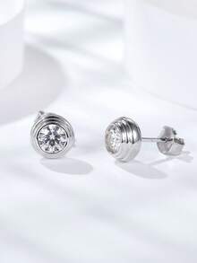 3件套优雅925银项链（5.0毫米 x 1条）、耳环（5.0毫米 x 2对）、1.5克拉莫桑石耳环项链套装，适合女性日常佩戴、参加派对、作为母亲节礼物、结婚纪念日礼物。 - 銀色 - 查看 2