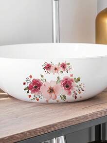 【自粘墙纸】透明全覆盖自粘墙纸 - 可移除PVC乙烯基材质，光面，不对称花卉图案（7.8英寸 x 11.4英寸）- 1片装，适用于墙面 - 1PC - 查看 6