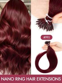 12-22 Inch Nano Ring Hair Extensions, Real Human Hair, Natural Black Color, Nano Bead Straight Hair Extensions, Invisible Nano Hair Extensions For Women, Suitable For Daily Wear, Party, Wedding, Easy To Install And Wear - Multicolor - View 59