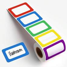 250 piezas/Rollo Etiquetas adhesivas rectangulares de colores de 3.5 pulgadas*2.25 pulgadas, Etiquetas autoadhesivas para organización de alimentos, etiquetas de nombre, etiquetas para maestros, padres, escuelas, aprendizaje, manualidades, regalos, útiles escolares, pegatinas divertidas, suministros para scrapbooking, pegatinas para portátil - blanco - Ver 14