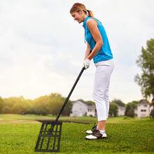 Lawn Squeegee Stainless Steel Lawn Levelling Rake With Adjustable Length Handle, Lawn Squeegee For Sanding, Pulling, Leveling Rake, Surface Leveler For Golf Course, Garden - Green 25*75cm - View 9