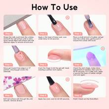 PEACECOLOR 6 pièces/set 10 ml Gel de construction pour ongles, Vernis à ongles en gel, Set de gel de modelage de structure d'ongles en bouteille en verre, Gel autolissant haute brillance UV LED de qualité professionnelle, Convient pour les salons de manucure et la réparation et l'extension des ongles à domicile - Multicolore - Voir 9