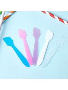 10 piezas de espátulas para mascarillas faciales y crema de ojos de material PP, cucharas para cuidado de la piel y cosméticos (color aleatorio) - Multicolor - Ver 5