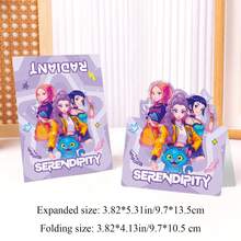 10张K-Pop女巫猎人小队折叠贺卡，Y2K可爱动漫女孩留言卡，唯美流行文化偶像周边，朋友礼物，生日祝福，文具，演唱会纪念品，节日庆祝派对邀请函 - 多色 - 查看 8