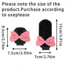 3件套汽车冬季蝴蝶结毛绒变速杆套装，变速杆套装，拉杆套装，换挡杆套装，手刹换挡杆套装，手动变速器通用型汽车配件 - 蝴蝶結 - 查看 10