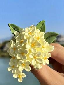 1个桂花香氛蜡烛硅胶模具，适用于汽车空气清新剂和树脂工艺品，不对称桂花造型模具 - A-白色 - 查看 6