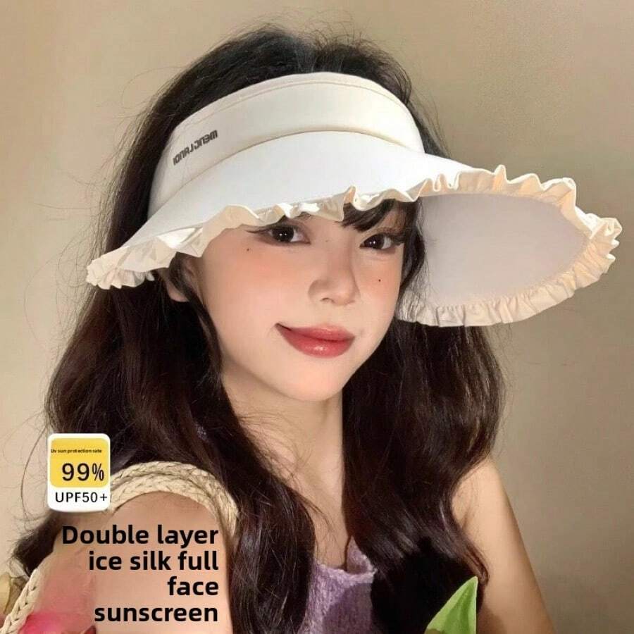 Japanese Sweet Lace Chiffon Wide Brim Hat, Protects Against Sun And UV Rays, Helps Make Face Look Smaller, New Style Ladies Sun Hat - One Size Fits All - View 1