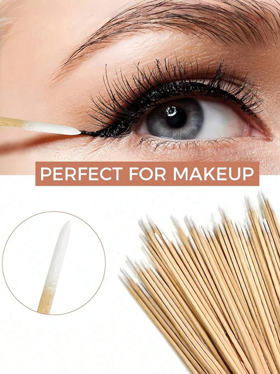 500/400/300/200/100 Pcs Nail Buffers, 100 Pcs/Pack, Disposable Cleaning Sticks, Nail Care Tools, High Quality Wooden Manicure Sticks, Wooden Grooming Tools, Fine Eyebrow Carving Sticks, Double-Ended Cleaning Sticks, Pointed Applicator Sticks, Tattoo & Microblading Supplies, Cosmetic Applicator Sticks, Travel Essentials, Wooden Sticks, Travel Must-Haves - White - View 1
