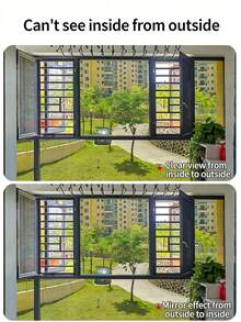 1 Roll 5m Single-Way Privacy Frosted Window Film, PET Material, Silver Gray, See-Through From Outside But Opaque From Inside, Suitable For Home, Bedroom, Office - Heat Insulation Film - View 4