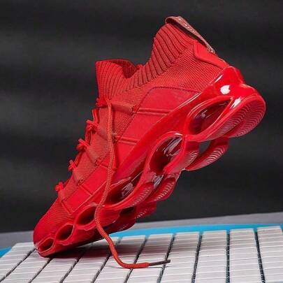 Zapatillas de deporte con puntas y suela de espiga para hombres, suela de espiga resistente al desgaste, zapatos deportivos casuales ligeros, cómodos, transpirables y duraderos para caminar, correr, entrenar en el gimnasio, hacer ejercicio y uso diario en la calle