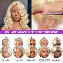 Uveous #613 Honey Blonde Body Wave Bob 13x4 HD Lace Front Human Hair Short Bob Wigs Brazilian Pre Plucked Remy Closure Wigs For Women - S613 - 查看 6