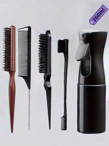 Bộ lược tạo kiểu tóc 5 món - Bao gồm chai xịt 200ml, lược đuôi nhọn và lược gỡ rối, dùng được cho cả nam và nữ, lý tưởng cho kiểu tóc vuốt ngược và kiểu tóc Pompadour. - Nhiều màu - Xem 2