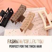 5 Inches Extra Large Claw Clips For Thick Hair And Long Hair, 4 Packs Xl Jumbo Claw Clips, Oversized Matte Non-Slip Rectangle Hair Clips For Women, Big Strong Hold Jaw Clip, Neutral Color Casual, School Stuff, College Fall Winter Hair Accessories For Women For Vacation Outfits Woman - 4 件,每種顏色一件 - 查看 5