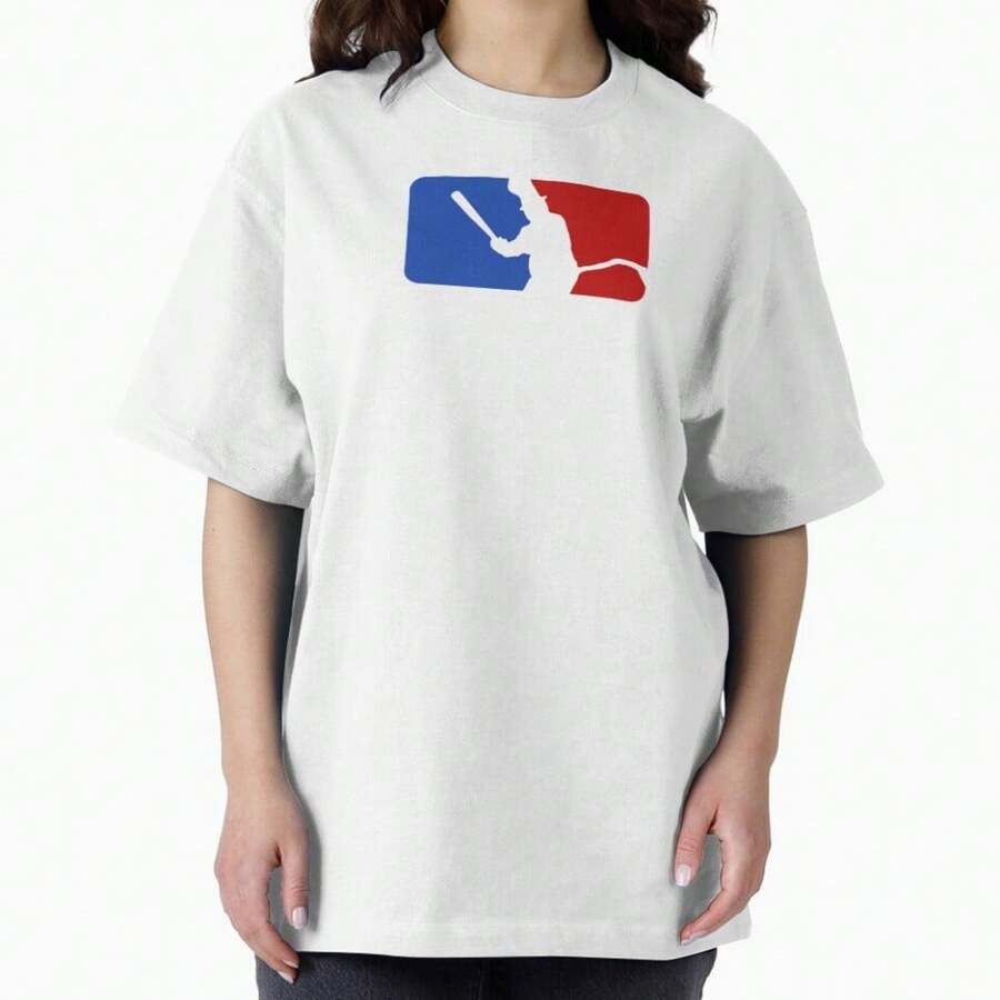 Cat With A Bat (No Text Variant) Oversized T-Shirt - trắng - Xem 1