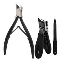 1/3/5pcs Stainless Steel Elbow Nail Clipper Non-Slip Rubber And Plastic Handle Nail Clipper Large Opening Single Clipper Set - B-Black - View 12