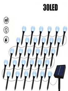 1件裝戶外太陽能草坪燈 30-LED 太陽能路徑燈 太陽能泡泡球燈 太陽能水晶球串燈，適合庭院裝飾、花園裝飾、小徑裝飾、走道裝飾、派對裝飾、婚禮裝飾與節日裝飾 - 太陽能引路燈 - 查看 13