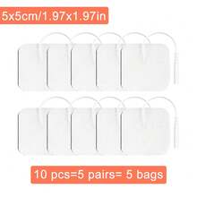 Miếng dán điện cực TENS, miếng dán EMS tự dính dùng cho máy kích thích cơ điện EMS, máy mát-xa, đầu nối chân 2.0mm, dây dẫn, vải không dệt, miếng vá thay thế. - trắng - Xem 19