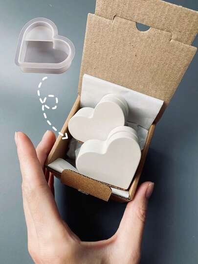 1PC/2PCS Heart-Shaped Business Card Holder Silicone Mold, DIY Creative Photo Display Base Plaster Mould, Home Decor / Gift Ornament Epoxy Resin Mold, Handcraft Casting Molds, Artistic Decorative Gypsum Mold