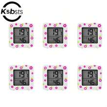 6pcs DIY Cute Floral Hygrometer, High Precision, Comfort Display, Celsius Display, Battery Powered, Easy Operation (1pc Random Floral) - View 10