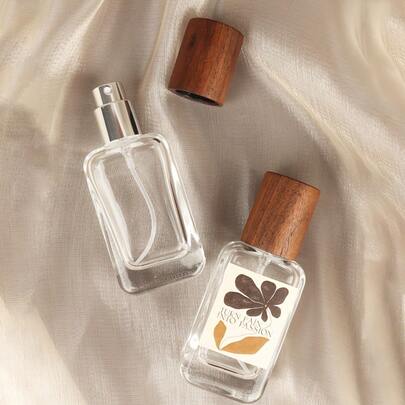 20ml Glas Zerstäuber Flasche nachfüllbar Parfüm Zerstäuber mit Holzdeckel, feiner Nebel auslaufsicher Reiseflasche für ätherische Öle, Geschenk für Selbstpflege für sie