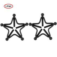 1 Cặp kẹp khuyên núm vú bằng thép không gỉ có thể điều chỉnh, không cần xỏ lỗ, trang sức cơ thể dành cho người lớn, hình khiên, ngôi sao, kẹp vít trang sức cơ thể dành cho phụ nữ - vòng núm vú - Xem 16