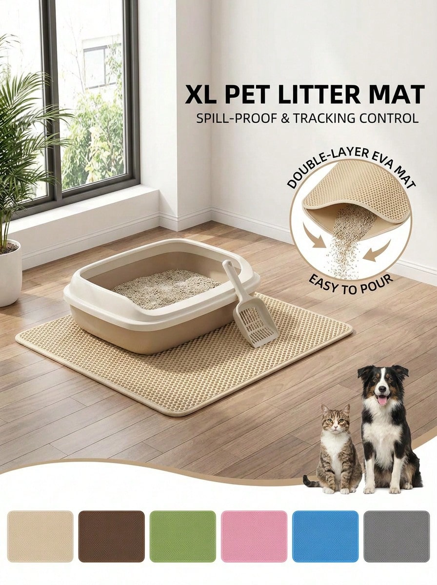 PETSIN 1 tấm thảm vệ sinh cho mèo | Thiết kế hình tổ ong | Chất liệu EVA | Chống trượt, chống rò rỉ và dễ vệ sinh | Nhiều màu sắc lựa chọn | Lý tưởng để chăm sóc thú cưng, Phụ kiện hộp vệ sinh cho mèo | Thảm họa tiết tổ ong | Thảm bền cho thú cưng - Nhiều màu - Xem 1