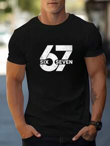 Men's T-Shirt 67 Six Seven Unisex 100% Cotton - 黑色 - 查看 1